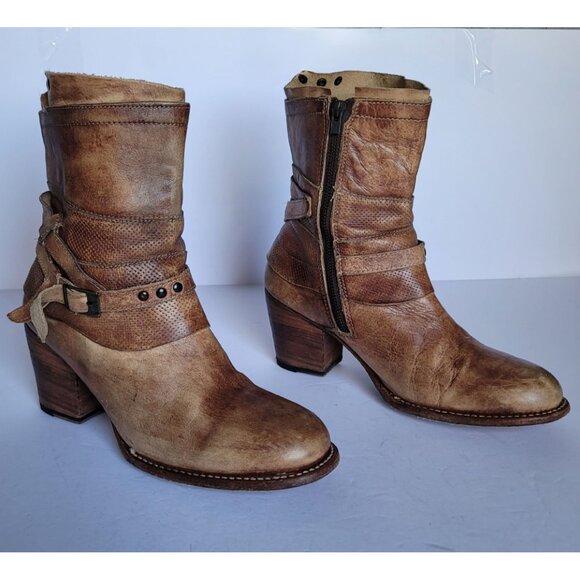 Bed Stu Cobbler Series Bench Leather Distressed Ankle Boots. Size 10 - Picture 1 of 12